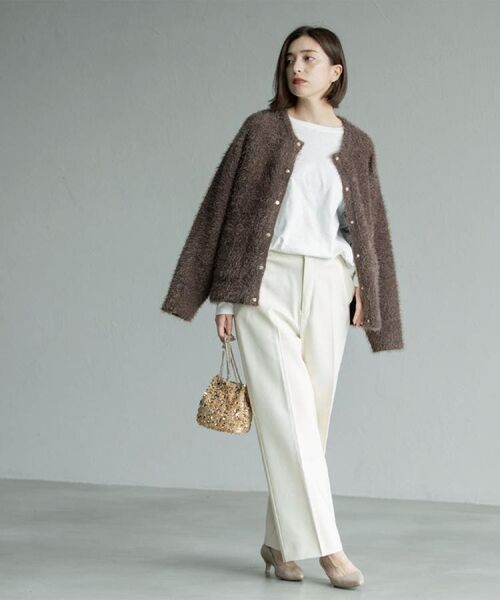 OPAQUE.CLIP / オペーク ドット クリップ パンツ | ウォームタッチ ワイドパンツ【洗濯機洗OK/ストレッチ】≪SS～LL≫ | 詳細1