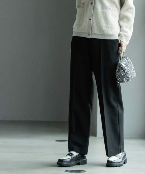 OPAQUE. CLIP/オペーク ドット クリップ ウォームタッチ ワイドパンツ【洗濯機洗OK/ストレッチ】≪SS~LL≫ ブラック(019) 42(LL) OPAQUE. CLIP/オペーク ドット クリップ ウォームタッチ ワイドパンツ【洗濯機洗OK/ストレッチ】≪SS~LL≫ ブラック(019) 42(LL)