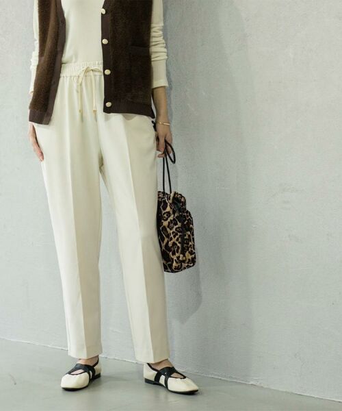 OPAQUE. CLIP/オペーク ドット クリップ ウォームタッチ イージーテーパードパンツ【洗濯機洗OK/ストレッチ】&#8810;SS～LL&#8811; オフホワイト(003) 36(S)