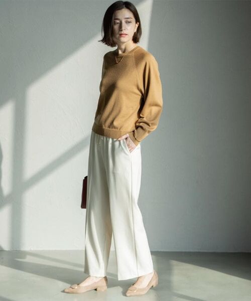 OPAQUE.CLIP / オペーク ドット クリップ パンツ | ウォームタッチ イージーワイドパンツ【洗濯機洗OK/ストレッチ】≪SS～LL≫ | 詳細4