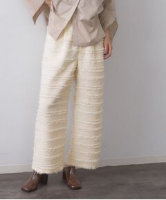 OPAQUE.CLIP / オペーク ドット クリップ パンツ | フリンジボーダージャカードワイドパンツ【洗濯機洗い可】