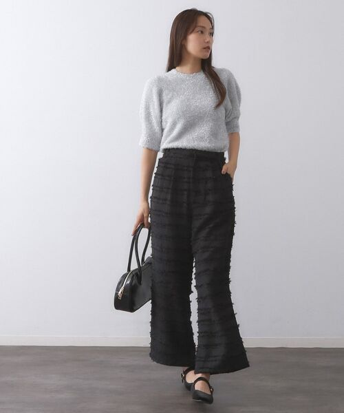 OPAQUE.CLIP / オペーク ドット クリップ パンツ | フリンジボーダージャカードワイドパンツ【洗濯機洗い可】 | 詳細2