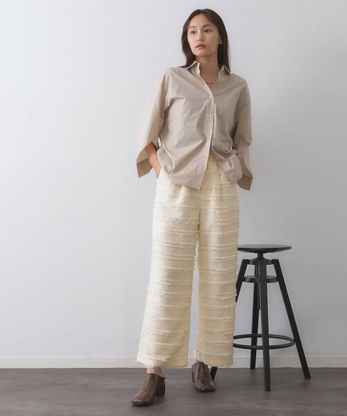 OPAQUE.CLIP / オペーク ドット クリップ パンツ | フリンジボーダージャカードワイドパンツ【洗濯機洗い可】 | 詳細6