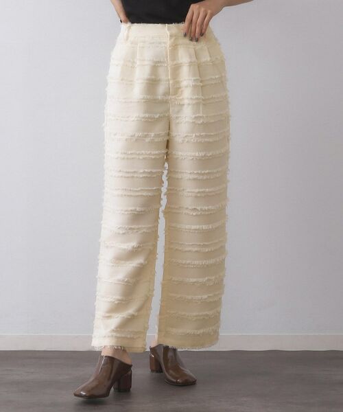 OPAQUE.CLIP / オペーク ドット クリップ パンツ | フリンジボーダージャカードワイドパンツ【洗濯機洗い可】 | 詳細9