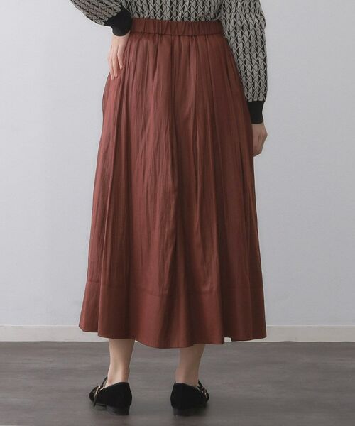 OPAQUE.CLIP / オペーク ドット クリップ ロング・マキシ丈スカート | レザーライクタックフレアスカート【洗濯機洗い可】 | 詳細11