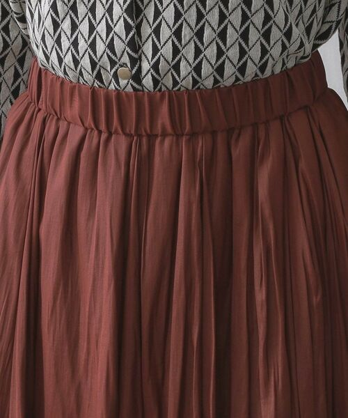 OPAQUE.CLIP / オペーク ドット クリップ ロング・マキシ丈スカート | レザーライクタックフレアスカート【洗濯機洗い可】 | 詳細12