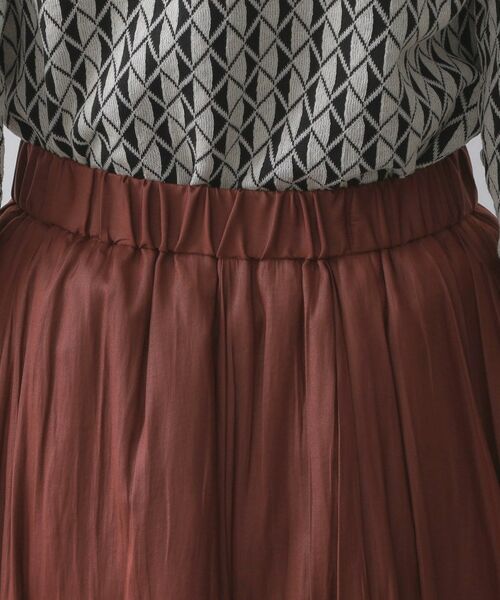 OPAQUE.CLIP / オペーク ドット クリップ ロング・マキシ丈スカート | レザーライクタックフレアスカート【洗濯機洗い可】 | 詳細13