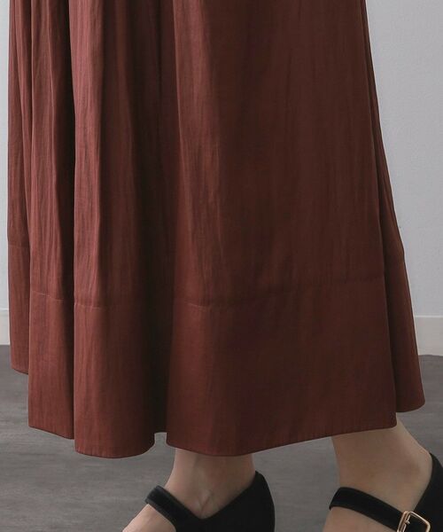 OPAQUE.CLIP / オペーク ドット クリップ ロング・マキシ丈スカート | レザーライクタックフレアスカート【洗濯機洗い可】 | 詳細14