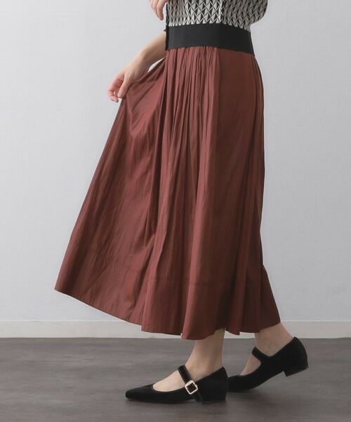 OPAQUE.CLIP / オペーク ドット クリップ ロング・マキシ丈スカート | レザーライクタックフレアスカート【洗濯機洗い可】 | 詳細5