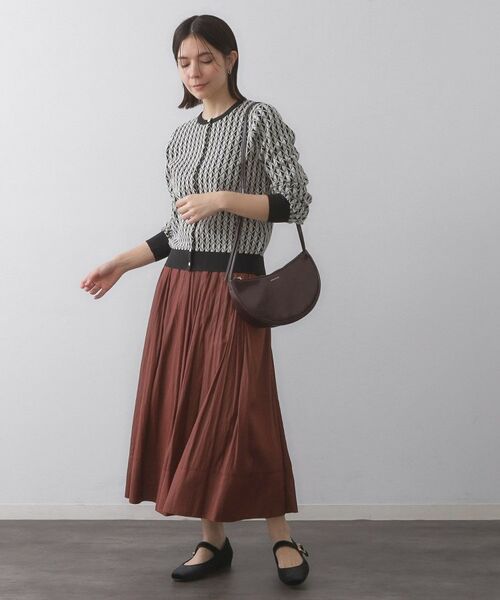 OPAQUE.CLIP / オペーク ドット クリップ ロング・マキシ丈スカート | レザーライクタックフレアスカート【洗濯機洗い可】 | 詳細6