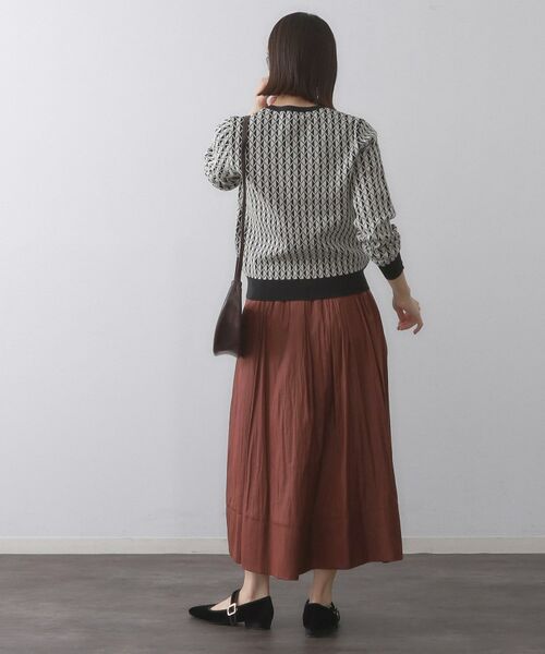 OPAQUE.CLIP / オペーク ドット クリップ ロング・マキシ丈スカート | レザーライクタックフレアスカート【洗濯機洗い可】 | 詳細7