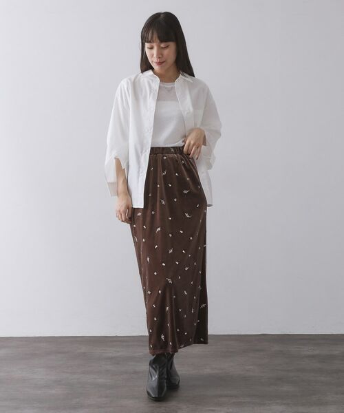 OPAQUE.CLIP / オペーク ドット クリップ ロング・マキシ丈スカート | ベロアナロースカート/セットアップ対応可【洗濯機OK】 | 詳細14