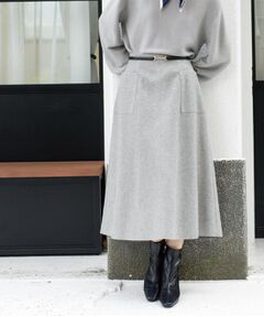 OPAQUE.CLIP / オペーク ドット クリップ ロング・マキシ丈スカート | ウールライクフレアスカート【洗濯機OK】