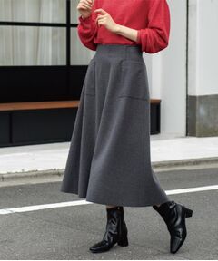 OPAQUE.CLIP / オペーク ドット クリップ ロング・マキシ丈スカート | ウールライクフレアスカート【洗濯機OK】