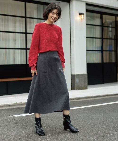 OPAQUE.CLIP / オペーク ドット クリップ ロング・マキシ丈スカート | ウールライクフレアスカート【洗濯機OK】 | 詳細10