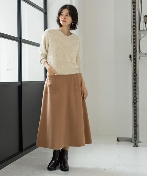 OPAQUE.CLIP / オペーク ドット クリップ ロング・マキシ丈スカート | ウールライクフレアスカート【洗濯機OK】 | 詳細13