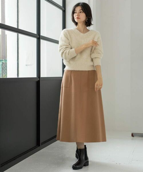 OPAQUE.CLIP / オペーク ドット クリップ ロング・マキシ丈スカート | ウールライクフレアスカート【洗濯機OK】 | 詳細14