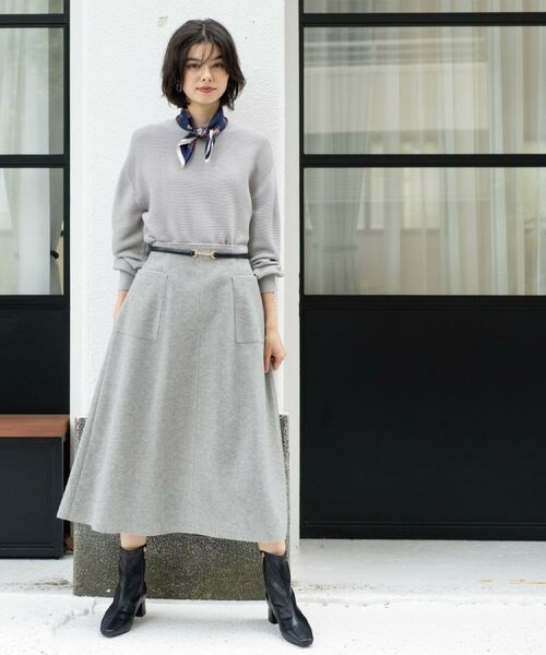 OPAQUE.CLIP / オペーク ドット クリップ ロング・マキシ丈スカート | ウールライクフレアスカート【洗濯機OK】 | 詳細2