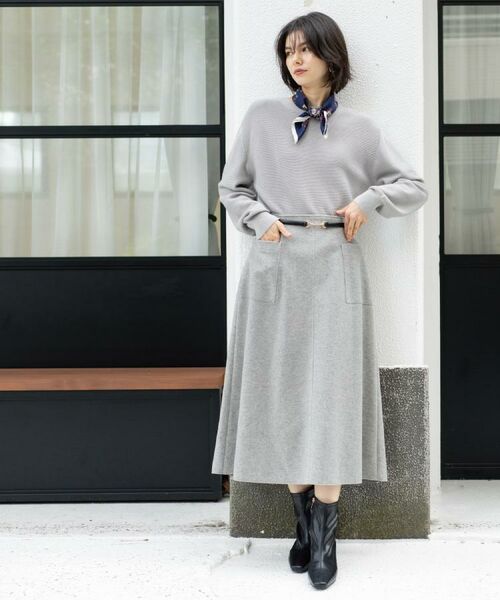 OPAQUE.CLIP / オペーク ドット クリップ ロング・マキシ丈スカート | ウールライクフレアスカート【洗濯機OK】 | 詳細3