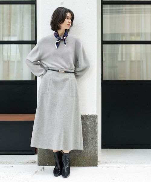 OPAQUE.CLIP / オペーク ドット クリップ ロング・マキシ丈スカート | ウールライクフレアスカート【洗濯機OK】 | 詳細5