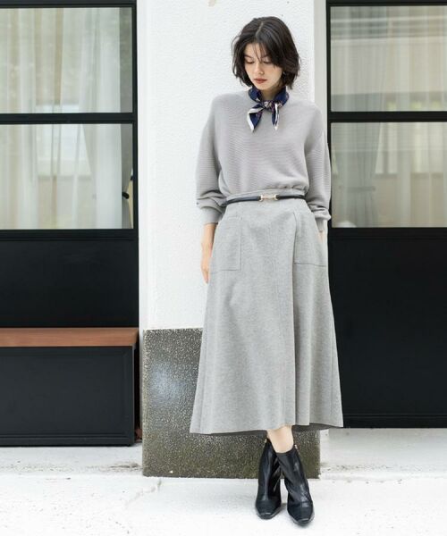 OPAQUE.CLIP / オペーク ドット クリップ ロング・マキシ丈スカート | ウールライクフレアスカート【洗濯機OK】 | 詳細6