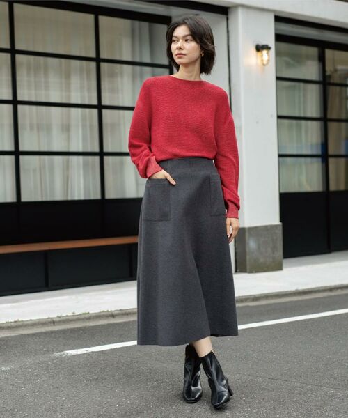 OPAQUE.CLIP / オペーク ドット クリップ ロング・マキシ丈スカート | ウールライクフレアスカート【洗濯機OK】 | 詳細7