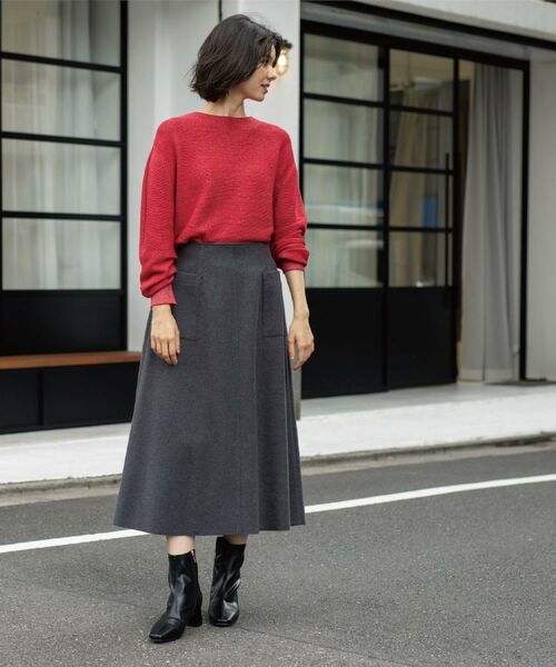 OPAQUE.CLIP / オペーク ドット クリップ ロング・マキシ丈スカート | ウールライクフレアスカート【洗濯機OK】 | 詳細9