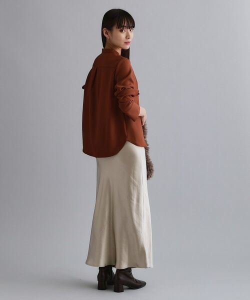 OPAQUE.CLIP / オペーク ドット クリップ ロング・マキシ丈スカート | 【es】サテンナローイージーロングスカート【洗濯機OK】 | 詳細2