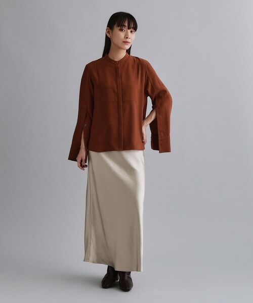 OPAQUE.CLIP / オペーク ドット クリップ ロング・マキシ丈スカート | 【es】サテンナローイージーロングスカート【洗濯機OK】 | 詳細3