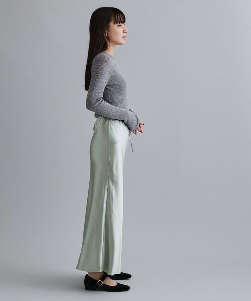 OPAQUE.CLIP / オペーク ドット クリップ ロング・マキシ丈スカート | 【es】サテンナローイージーロングスカート【洗濯機OK】 | 詳細7