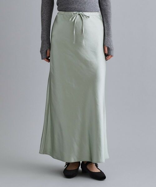 OPAQUE.CLIP / オペーク ドット クリップ ロング・マキシ丈スカート | 【es】サテンナローイージーロングスカート【洗濯機OK】 | 詳細9