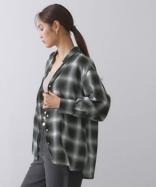 OPAQUE.CLIP / オペーク ドット クリップ シャツ・ブラウス | オンブレチェックシャツ【洗濯機洗い可】 | 詳細1