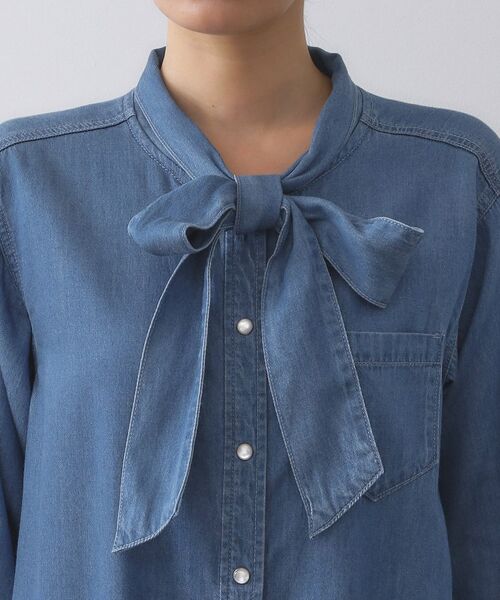 OPAQUE.CLIP / オペーク ドット クリップ シャツ・ブラウス | セルロース混デニムボウタイブラウス【洗濯機洗い可】 | 詳細13