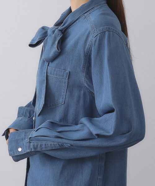 OPAQUE.CLIP / オペーク ドット クリップ シャツ・ブラウス | セルロース混デニムボウタイブラウス【洗濯機洗い可】 | 詳細14