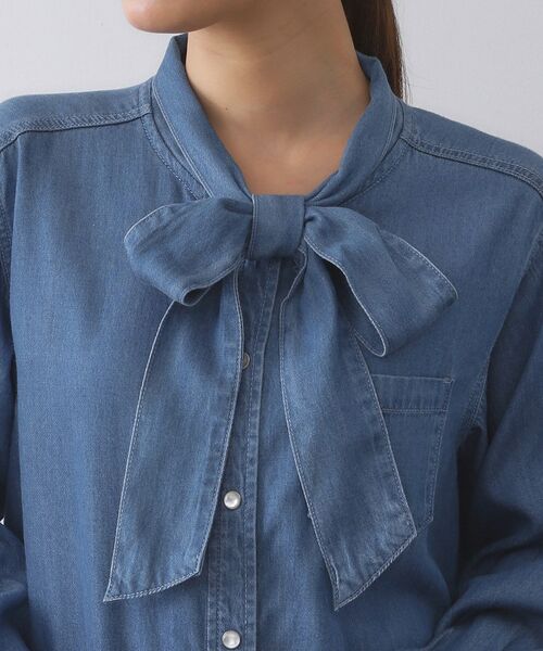 OPAQUE.CLIP / オペーク ドット クリップ シャツ・ブラウス | セルロース混デニムボウタイブラウス【洗濯機洗い可】 | 詳細18