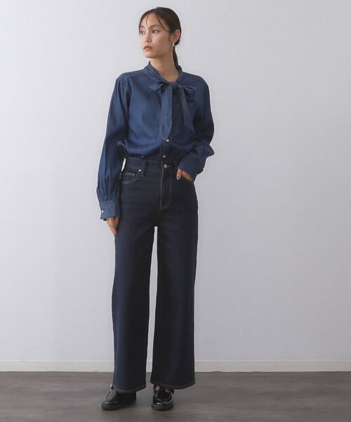 OPAQUE.CLIP / オペーク ドット クリップ シャツ・ブラウス | セルロース混デニムボウタイブラウス【洗濯機洗い可】 | 詳細7