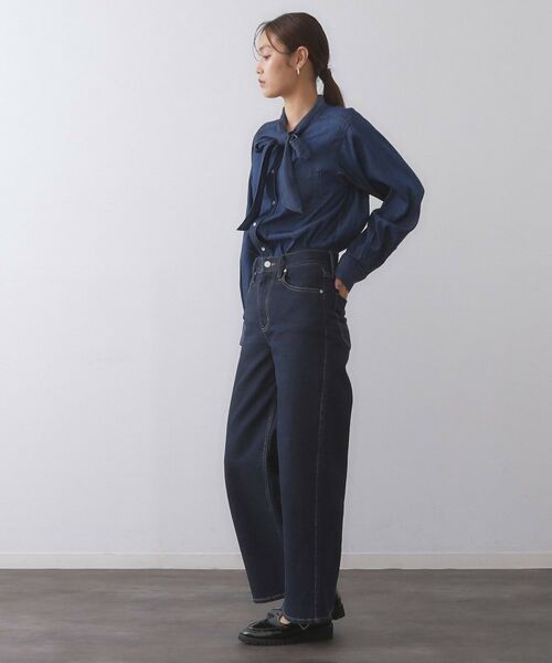 OPAQUE.CLIP / オペーク ドット クリップ シャツ・ブラウス | セルロース混デニムボウタイブラウス【洗濯機洗い可】 | 詳細8