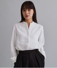 OPAQUE.CLIP / オペーク ドット クリップ シャツ・ブラウス | 【es】ブザム切替バンドカラーシャツブラウス【洗濯機OK/防シワ/UVケア/接触冷感】