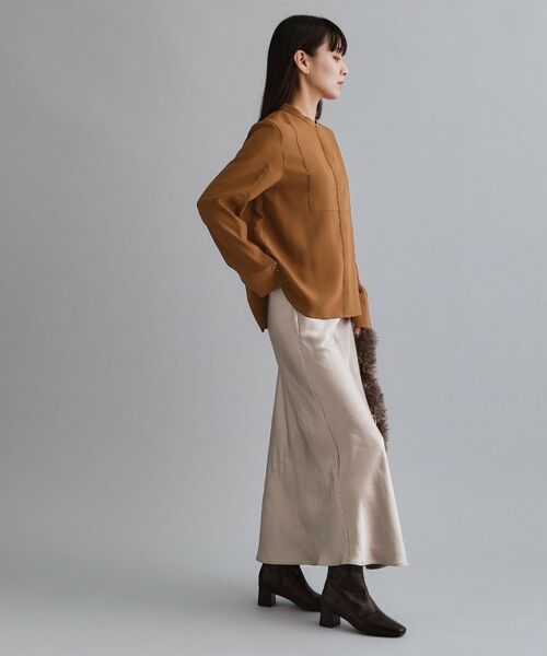 OPAQUE.CLIP / オペーク ドット クリップ シャツ・ブラウス | 【es】ブザム切替バンドカラーシャツブラウス【洗濯機OK/防シワ/UVケア/接触冷感】 | 詳細12