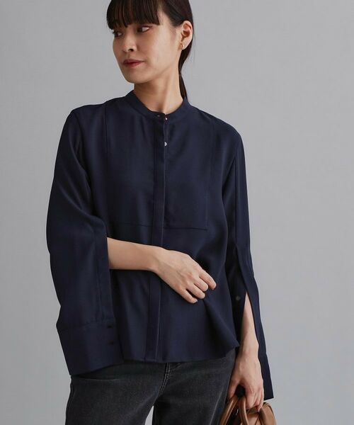 OPAQUE.CLIP / オペーク ドット クリップ シャツ・ブラウス | 【es】ブザム切替バンドカラーシャツブラウス【洗濯機OK/防シワ/UVケア/接触冷感】 | 詳細14