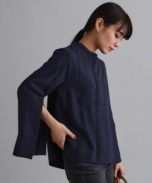 OPAQUE.CLIP / オペーク ドット クリップ シャツ・ブラウス | 【es】ブザム切替バンドカラーシャツブラウス【洗濯機OK/防シワ/UVケア/接触冷感】 | 詳細15
