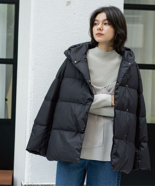 OPAQUE.CLIP / オペーク ドット クリップ ダウンジャケット・ベスト | 撥水フードミドルダウンコート【防風/抗菌防臭/洗濯機OK】《S～LL》 | 詳細10