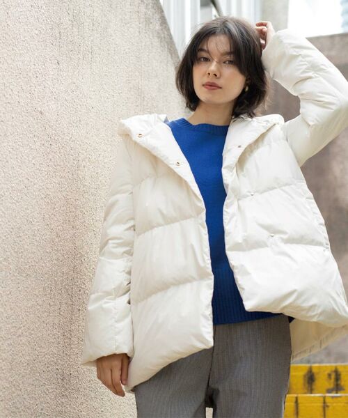 OPAQUE.CLIP / オペーク ドット クリップ ダウンジャケット・ベスト | 撥水フードミドルダウンコート【防風/抗菌防臭/洗濯機OK】《S～LL》 | 詳細3