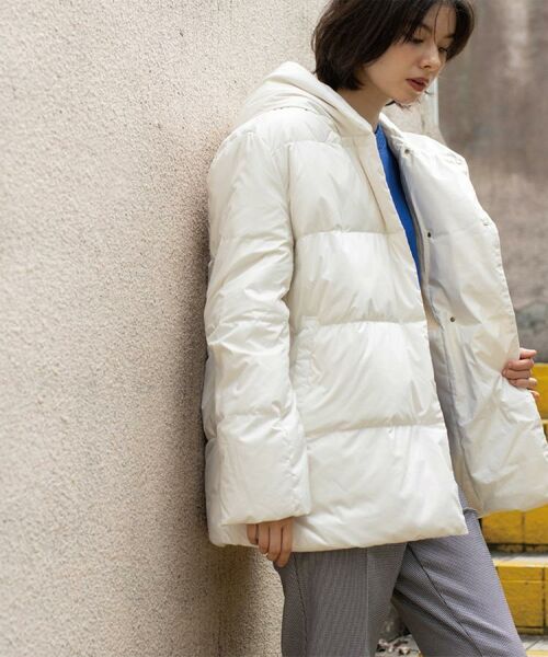OPAQUE.CLIP / オペーク ドット クリップ ダウンジャケット・ベスト | 撥水フードミドルダウンコート【防風/抗菌防臭/洗濯機OK】《S～LL》 | 詳細4