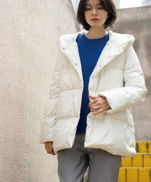 OPAQUE.CLIP / オペーク ドット クリップ ダウンジャケット・ベスト | 撥水フードミドルダウンコート【防風/抗菌防臭/洗濯機OK】《S～LL》 | 詳細5