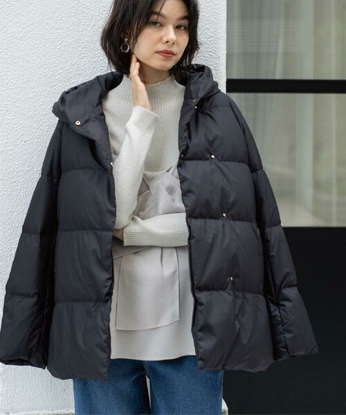 OPAQUE.CLIP / オペーク ドット クリップ ダウンジャケット・ベスト | 撥水フードミドルダウンコート【防風/抗菌防臭/洗濯機OK】《S～LL》 | 詳細8