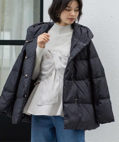 OPAQUE.CLIP / オペーク ドット クリップ ダウンジャケット・ベスト | 撥水フードミドルダウンコート【防風/抗菌防臭/洗濯機OK】《S～LL》 | 詳細9