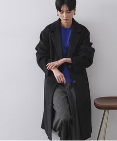 美品★index カシミヤ混なめらかコートL インデックスオペークドットクリップ オペーク ドット クリップの名品シリーズ「THE」 洗える上品