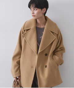 sirin ベージュ Pコート セール】 *SUPER140ノーカラーAラインPコート◇ （ピーコート