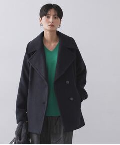【値下げ】オペークドットクリップ　チェスターコート Oggi掲載》スライバーチェスターコート【洗濯機洗い可
